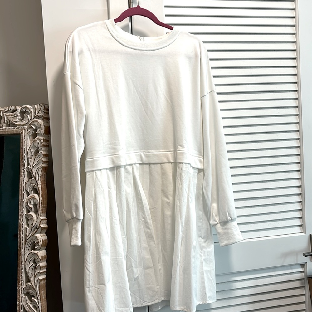 White ruffled tunic/dress